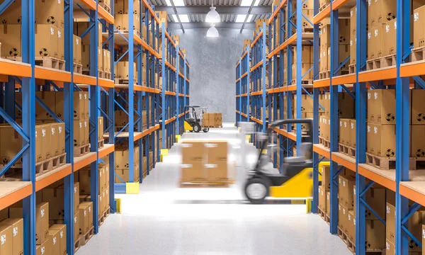 T-TECH Industrial Warehouse with organized shelving and logistics